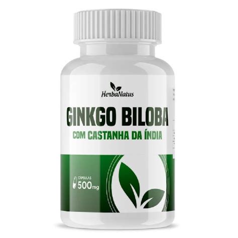 Ginkgo biloba Castanha da Índia 500mg 60 cápsulas Herbanatus em