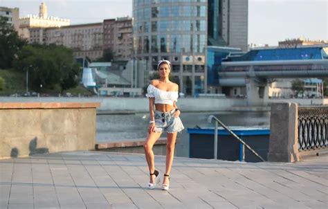 Wallpaper Girl Shorts Legs Beautiful Model Brunette Cute Long Haired For Mobile And