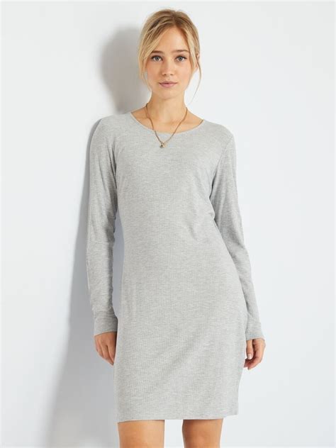 Robe Courte En Maille C Tel E Gris Kiabi