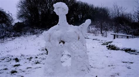 Funny Moment The Head Unexpectedly Falls Off A Naked Transgender Snow Person With Male Female