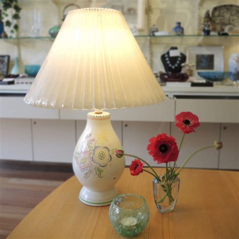 Vintage Poole Pottery Traditional Table Lamp With Floral Design