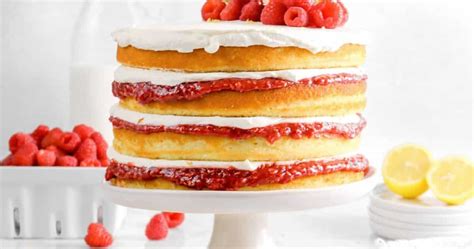Lemon And Raspberry Jam Naked Layer Cake With Chantilly Cream Punchfork