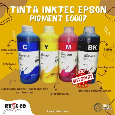 Jual TINTA PIGMENT INKTEC ORIGINAL EPSON E0007 KEMASAN 1 LITER Shopee