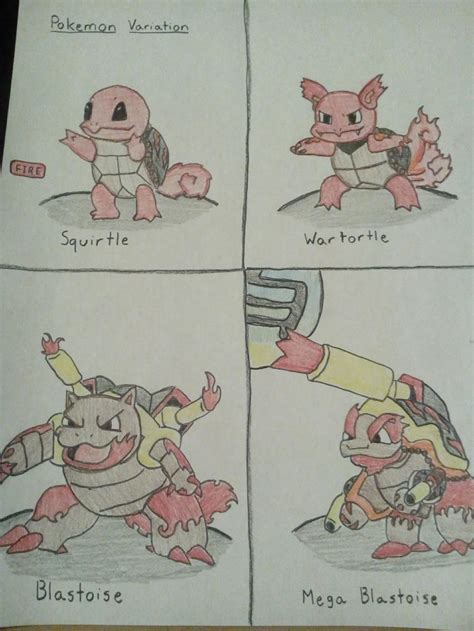 Fire Variants of Squirtle Evolution Line by Gamerartplayer12 on DeviantArt