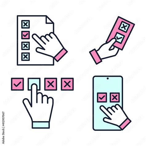 set  voting  elections icon electronic voting pack symbol