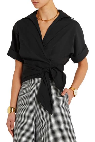 Michael Kors Collection Cotton Poplin Wrap Shirt NET A PORTER