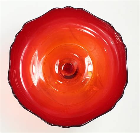 Lot Cambridge Glass Nude Stem Ruby Red Compote