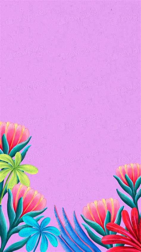 Pink flowers iPhone wallpaper, tropical | Premium Photo Illustration ...