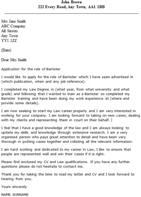 Barrister Cover Letter Example - icover.org.uk