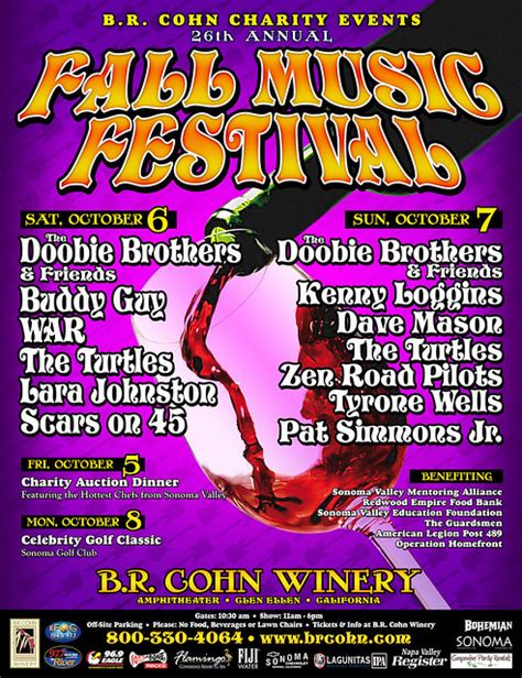 Br Cohn Fall Music Festival Poster Br Cohn Winery In Glen Ellen Ca