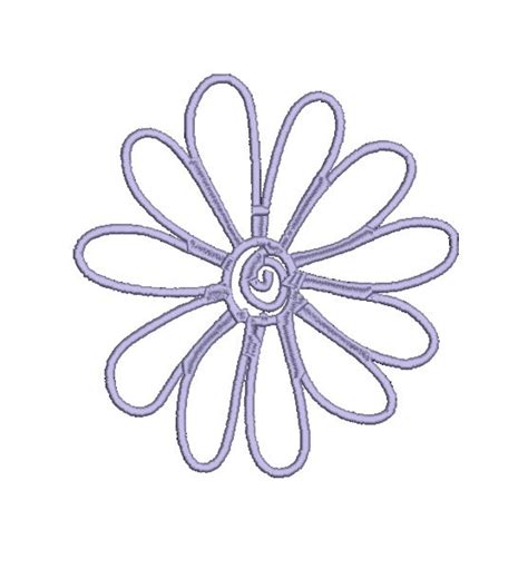 Digital Download Machine Embroidery Flower Outline Design 16 Etsy