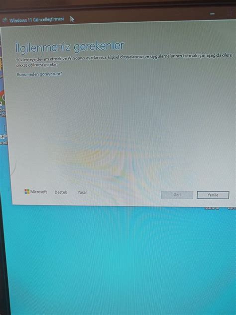 Windows 11 yüklerken İlgilenmeniz gerekenler ekranı çıkıyor