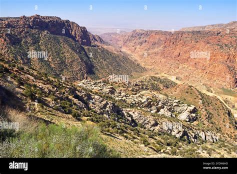 View Over The Dana Valley From Dana Village Dana Biosphere Reserve