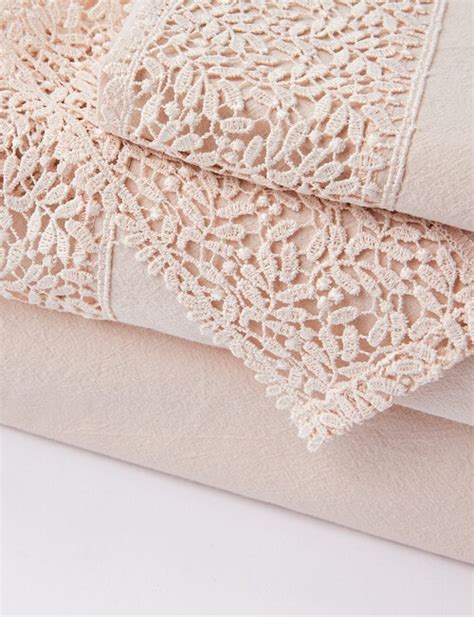 Kate Reed Provence Lace Trim Standard Pillowcase Rose Bed Sheets