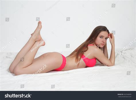 Sexy Model Red Lingerie On White Stock Photo Shutterstock