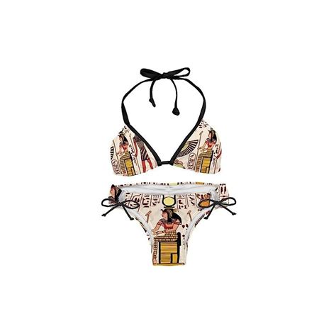Suojapuku Bikini Da Donna Costume Da Bagno A Due Pezzi Antico Stile Etnico Egiziano Insiemi Del