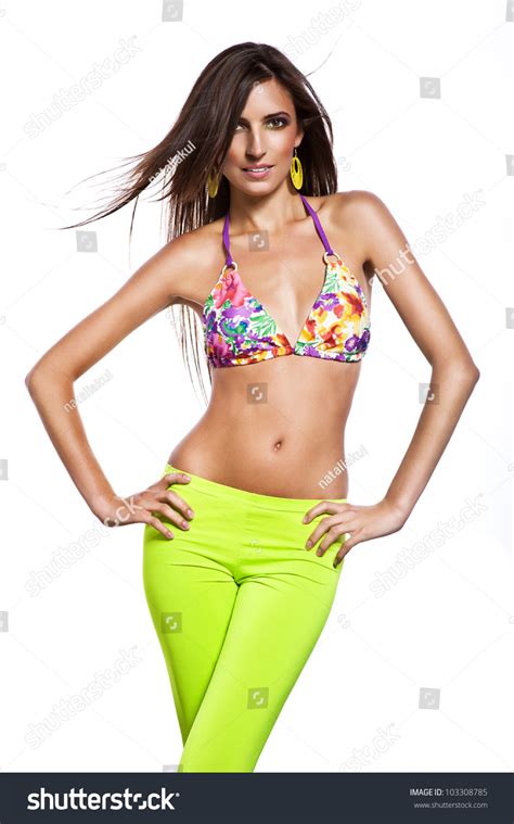 Sexy Beautiful Brunette Woman Swimsuit Bikini Stock Photo Shutterstock