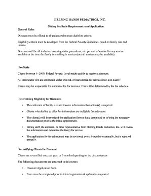 Fillable Online Sliding Fee Scale Requirements And Application Fax