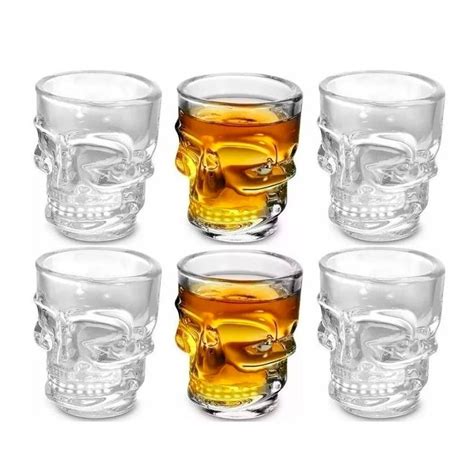 Kikkerland Vasos Tequileros De Calavera Pzas Gl Shot Glass Skull