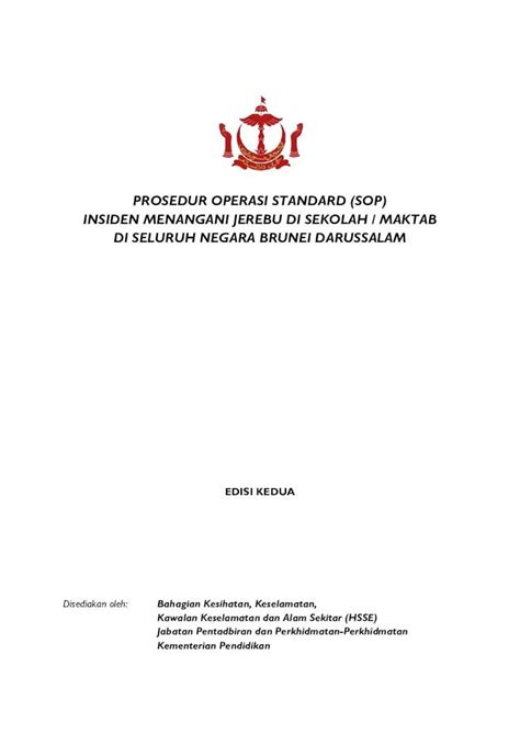 Pdf Prosedur Operasi Standard Sop Insiden Documents Department