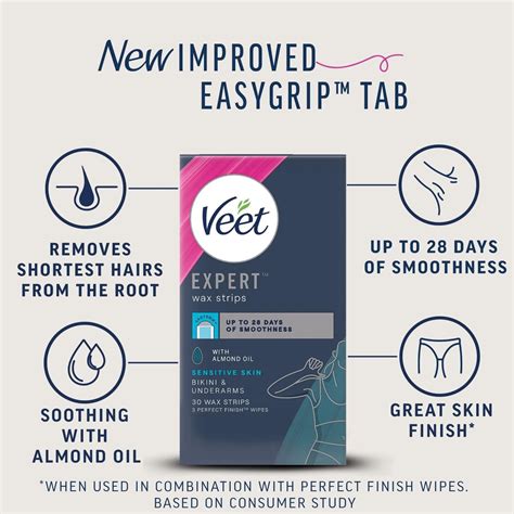 Veet Expert Cold Wax Strips Strips For Bikini Underarms Sensitive Skin With Almond Oil