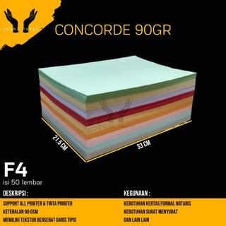 Jual Kertas Concorde F Gr Isi Lembar Kertas Concorde F Gr