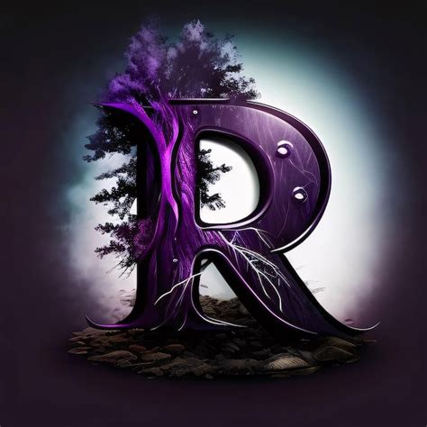 Letter R with a tree in the forest 3D illustration | Premium AI ...
