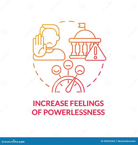 Increase Feelings Of Powerlessness Red Gradient Concept Icon Stock