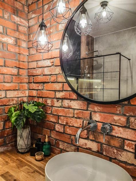 Pin By Ka Ka Oksiuta On Azienka I Wystr J Jej Wn Trz Brick Bathroom