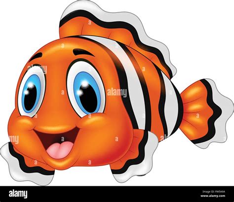 Cute clown fish cartoon posing Stock Vector Image & Art - Alamy