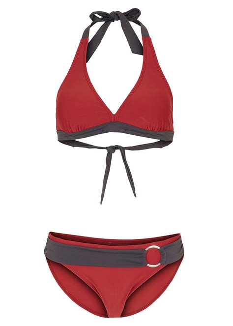 Bikini z ramiączkami wiązanymi na szyi części z poliamidu z