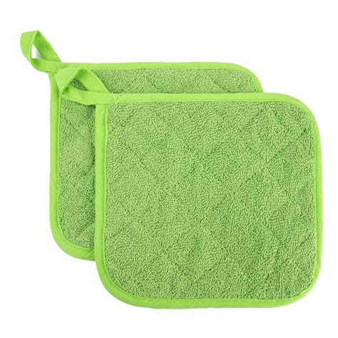 100 Cotton Terry Cloth Pot Holder Set Kitchen Hot Pad Cooking And Baking Set 2 Pack Walmart