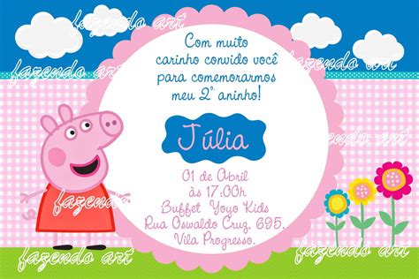 Convite De Aniversario Da Peppa Para Editar E Imprimir Modelos