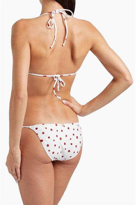 Vix Paula Hermanny Ripple Ruffled Polka Dot Low Rise Bikini Briefs