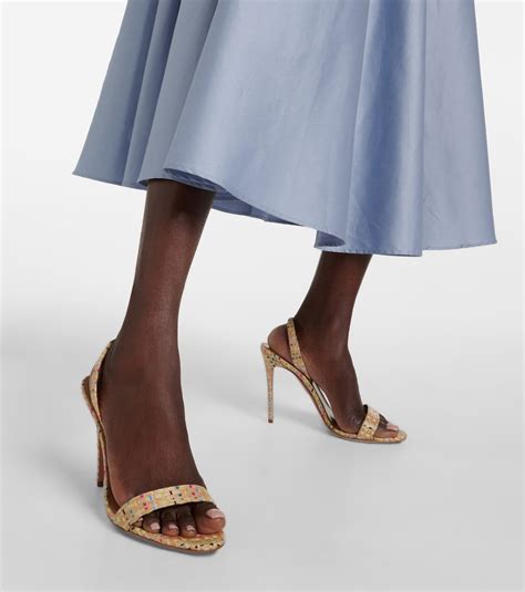 So Nude Raffia Slingback Sandals In Multicoloured Aquazzura Mytheresa