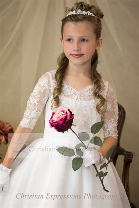 First Communion Rhinestone Tiara With Cross And Veil