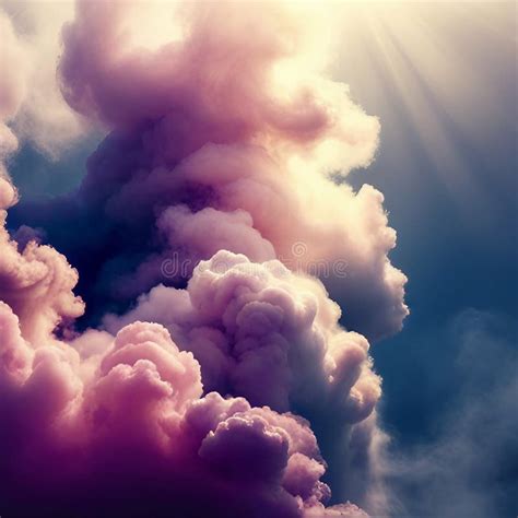 Symbiosis Of Colorful Smoke Cloud Created With Generative Ai