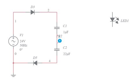 24vac 14vac Capacitor Voltage Divider1 1 Multisim Live