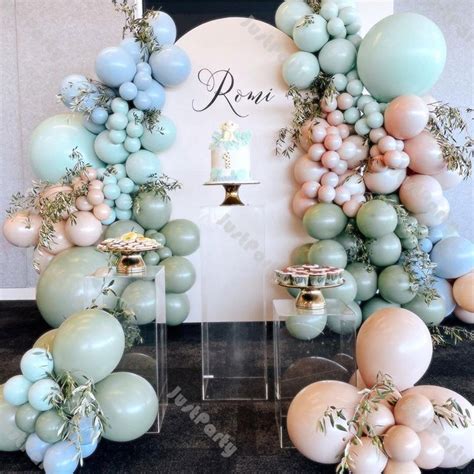 Pcs Dusty Green Nude Balloon Garland Kit Wedding Decoration Cream Peach Balloon Arch Baby