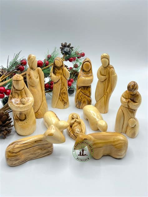 Large Musical Nativity Set 12 Piece Music Box Olive Wood - Etsy