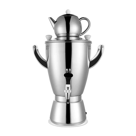 Samowar mit Teekocher, Russischer Teekessel Elektrisch - Edelstahl, 6L ...