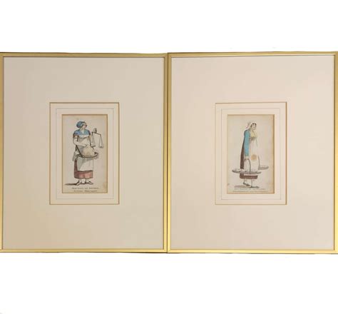 Pair of Antique Costume Prints “Butter Merchant” & “Strawberry Seller