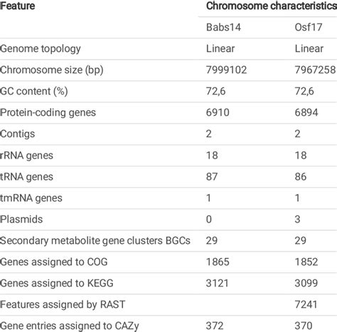 Genome Features Of Streptomyces Sp Strains Babs14 And Osf17