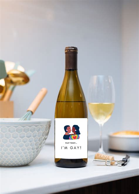 DIY Digital Queer Gay Wine Label LGBTQIA Wine Label Fun Wine Label