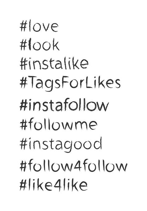 Set Of Popular Hashtags Template For Design Isolated On White