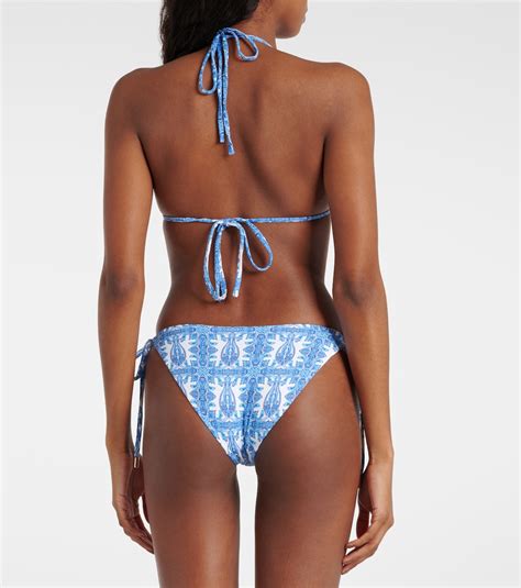 Cancun Printed Bikini Bottoms In Blue Melissa Odabash Mytheresa