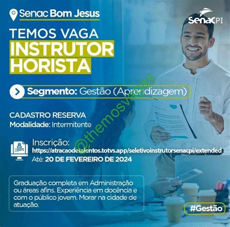 Instrutor de Gestão Bom Jesus PI 01 vaga s Themos Vagas