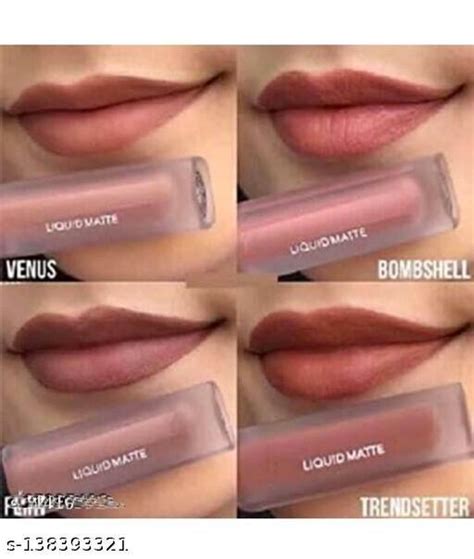 BEAUTY Professional Color Sensational Liquid Lipstick Combo Pack Set Of 4 Nude Edition Mini
