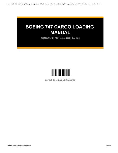 Boeing 747 cargo loading manual by toon351 - Issuu