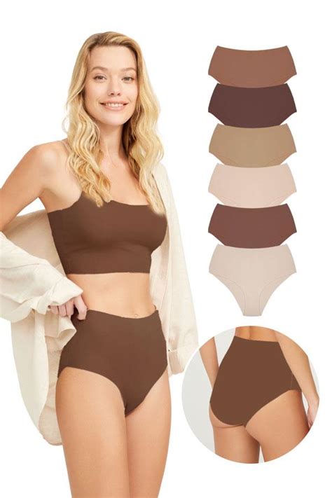 Yüksek Bel Basic Lazer Kesim Bikini Külot lı Paket COTTONHILL